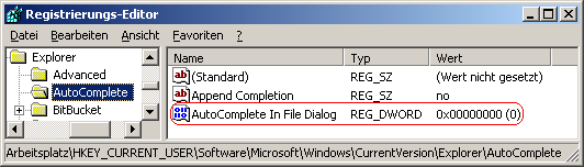AutoComplete in File Dialog