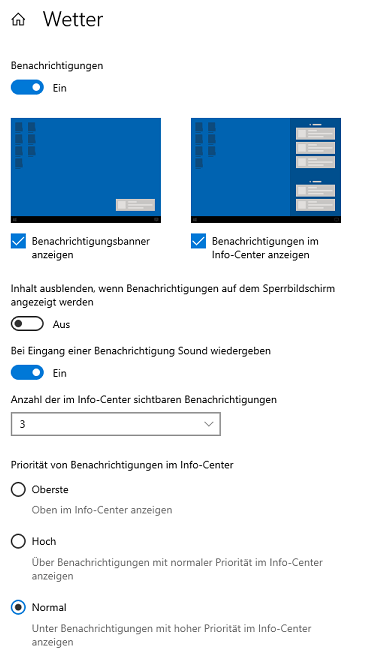 Benachrichtigungseinstellungen