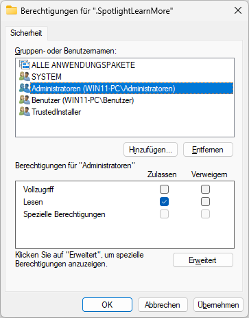 Berechtigungen