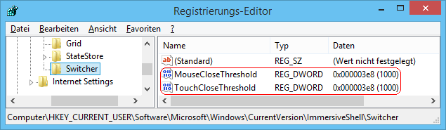 TouchCloseThreshold, MouseCloseThreshold