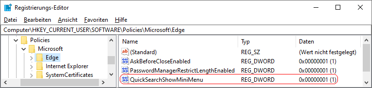 QuickSearchShowMiniMenu