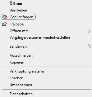 Altes Kontextmenü