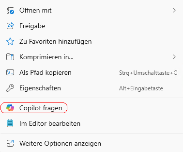 Neues Kontextmenü
