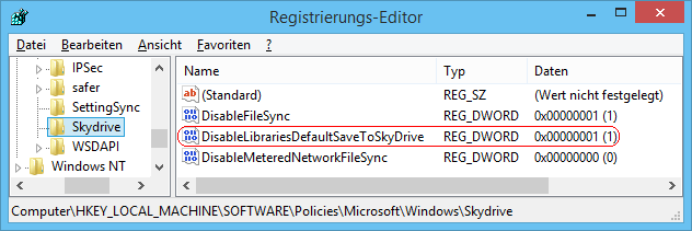 DisableLibrariesDefaultSaveToSkyDrive