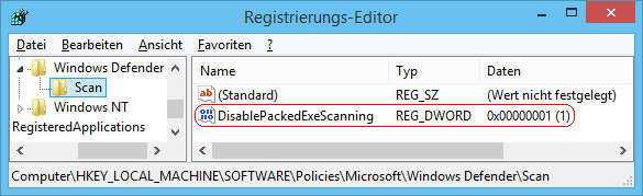 DisablePackedExeScanning
