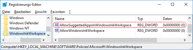 AllowSuggestedAppsInWindowsInkWorkspace