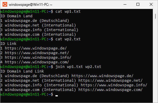join wp1.txt wp2.txt