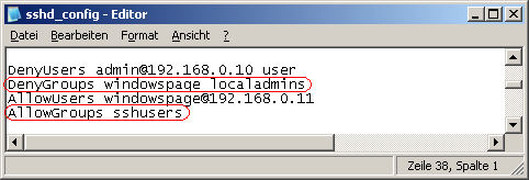 AllowGroups, DenyGroups