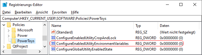ConfigureEnabledUtilityEnvironmentVariables