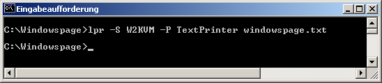 lpr -S w2kvm -P TextPrinter windowspage.txt