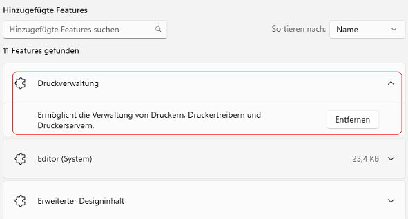 Optionale Features