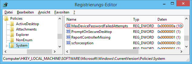 MaxDevicePasswordFailedAttempts