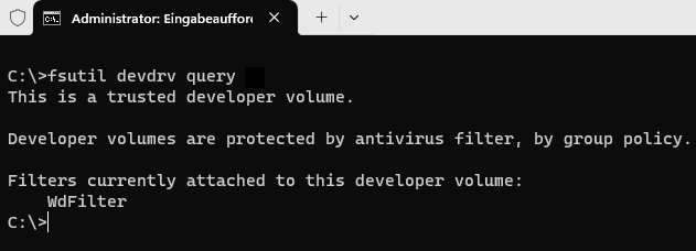 fsutil devdrv query