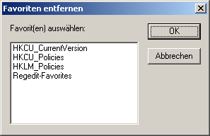 Favoriten entfernen