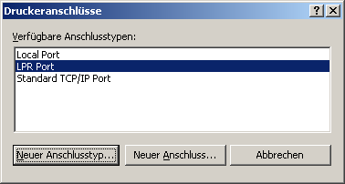 Druckeranschlüsse