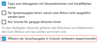 Effizienz der Sprachausgabe in Outlook verbessern